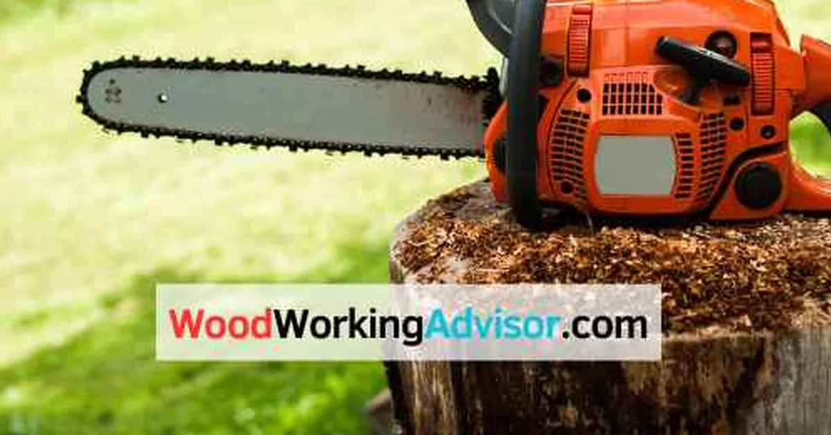 Chainsaw on a tree stump used to compare the best chainsaw brands