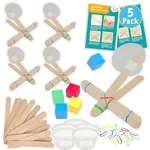 STEM Catapult Kit for Kids 5-Pack with craft sticks, rubber bands, and launch cups