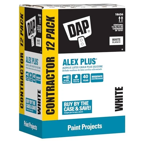 DAP Alex Plus acrylic latex caulk with silicone