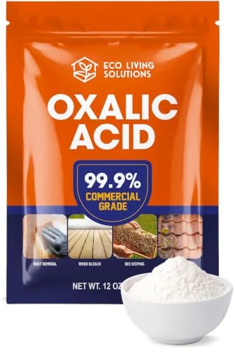 ECO Living Solutions 99.9% oxalic acid wood stain remover and bleach, 12 oz bag