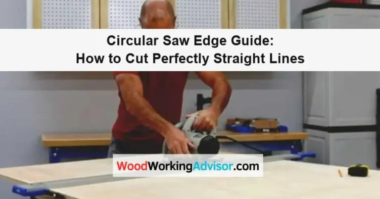 Carpenter using a handheld circular saw guided along a clamped straightedge to cut a board