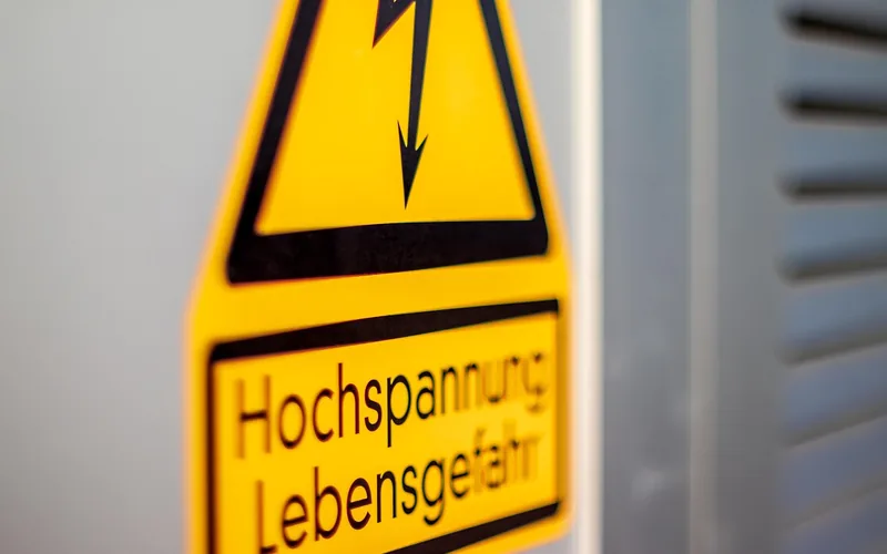 High voltage danger warning sign