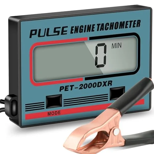 HTPREC digital small engine tachometer with inductive clip for measuring chainsaw RPM