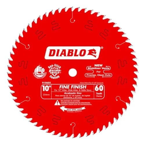 Diablo 10-inch 60-tooth fine finish saw blade compatible with the Chicago Electric 61971 miter saw