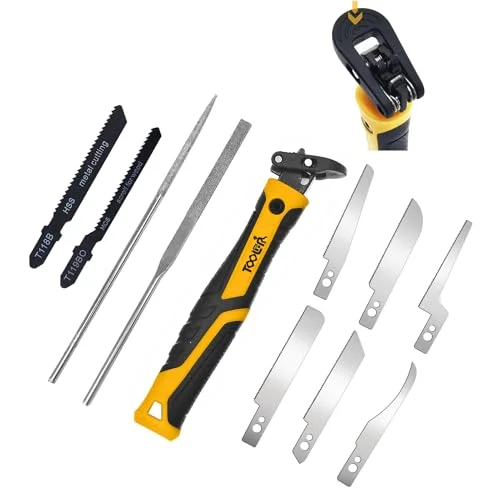 TOOLAN 10-in-1 mini craft hand saw and file set with interchangeable blades
