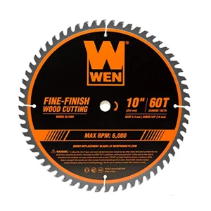 WEN BL1060 10-Inch 60-Tooth Fine-Finish Professional Woodworking Saw Blade for M