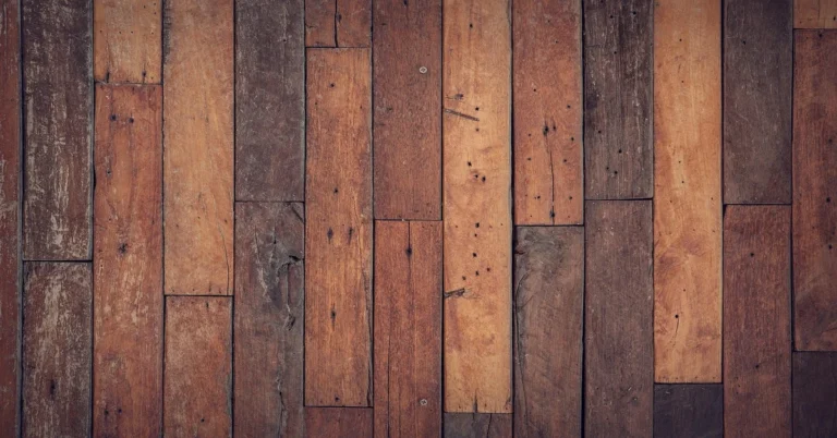 Hardwood parquet flooring pattern showing plank thickness
