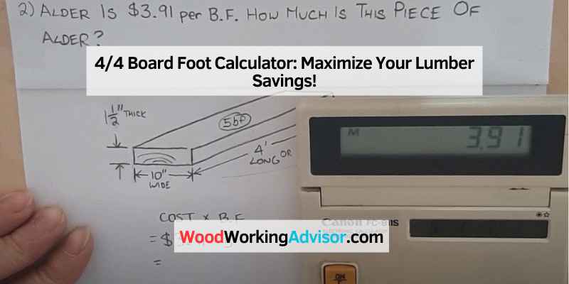 4/4 Board Foot Calculator