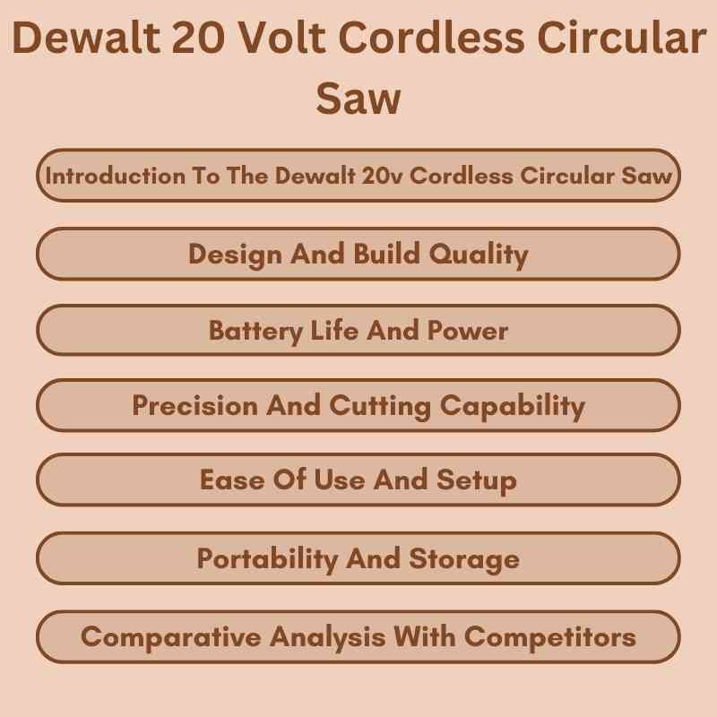 Dewalt 20 Volt Cordless Circular Saw