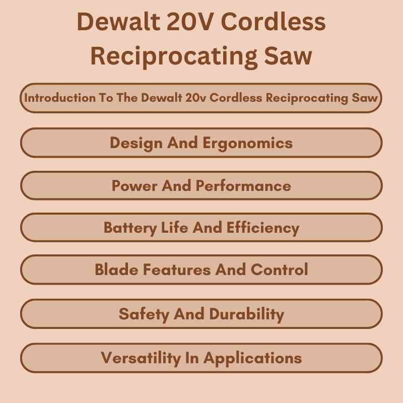 Dewalt 20V Cordless Reciprocating Saw
