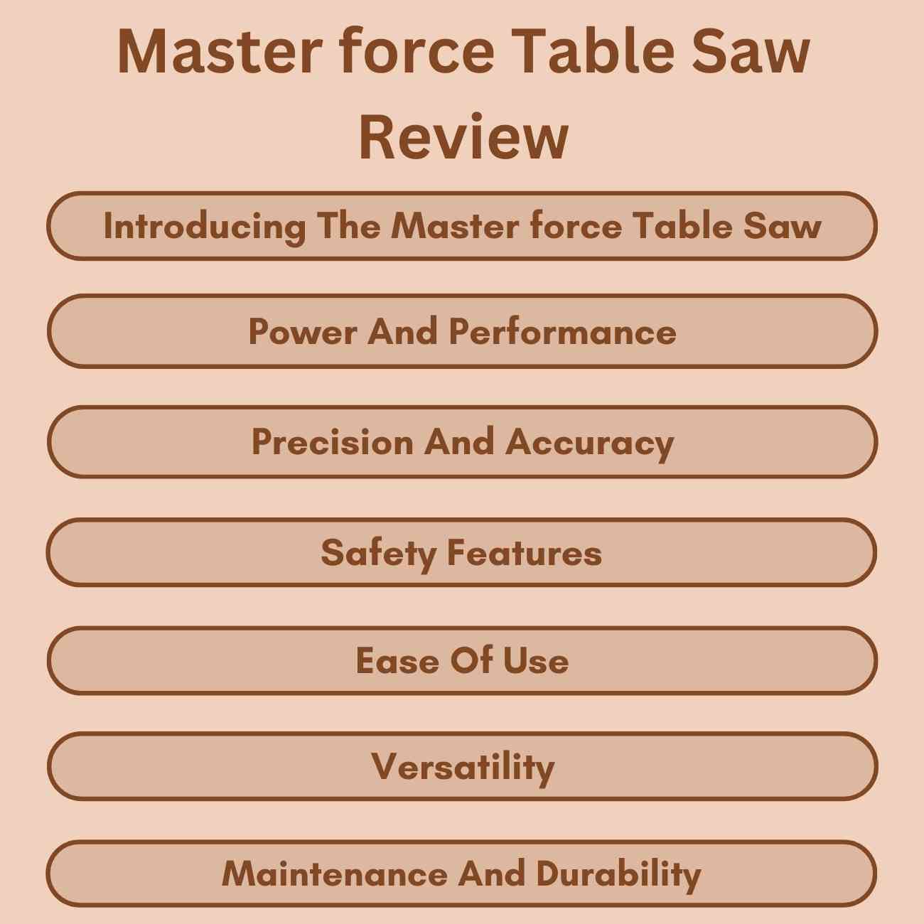 Master force Table Saw Review