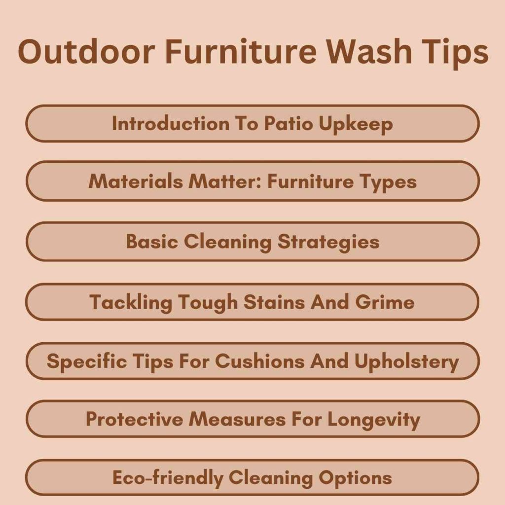 Outdoor Furniture Wash Tips