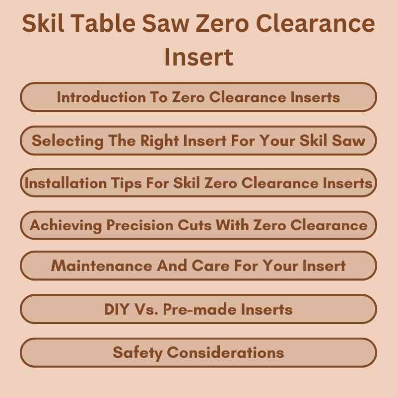 Skil Table Saw Zero Clearance Insert