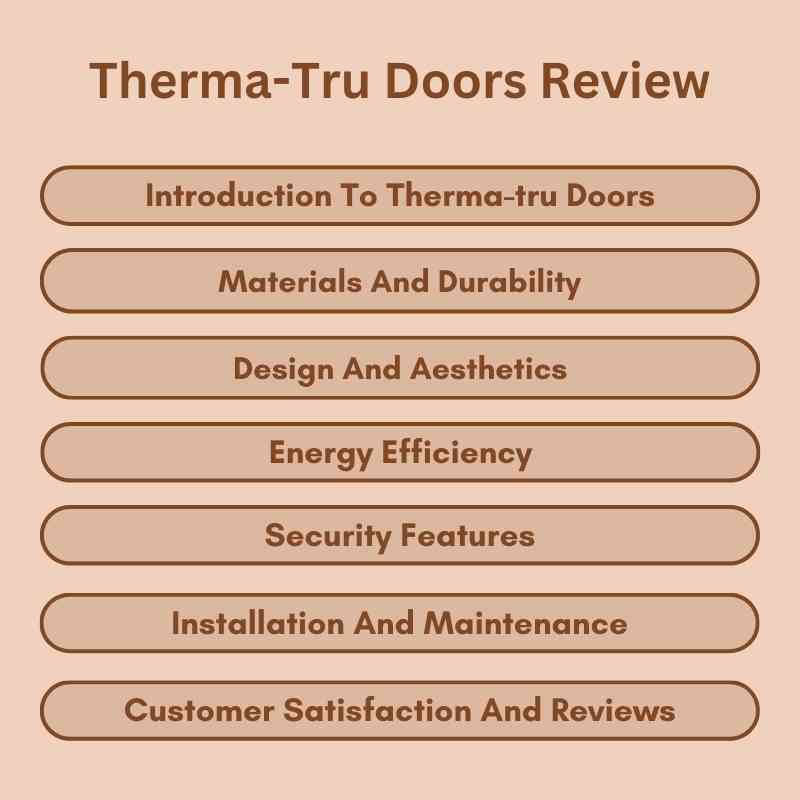Therma-Tru Doors Review