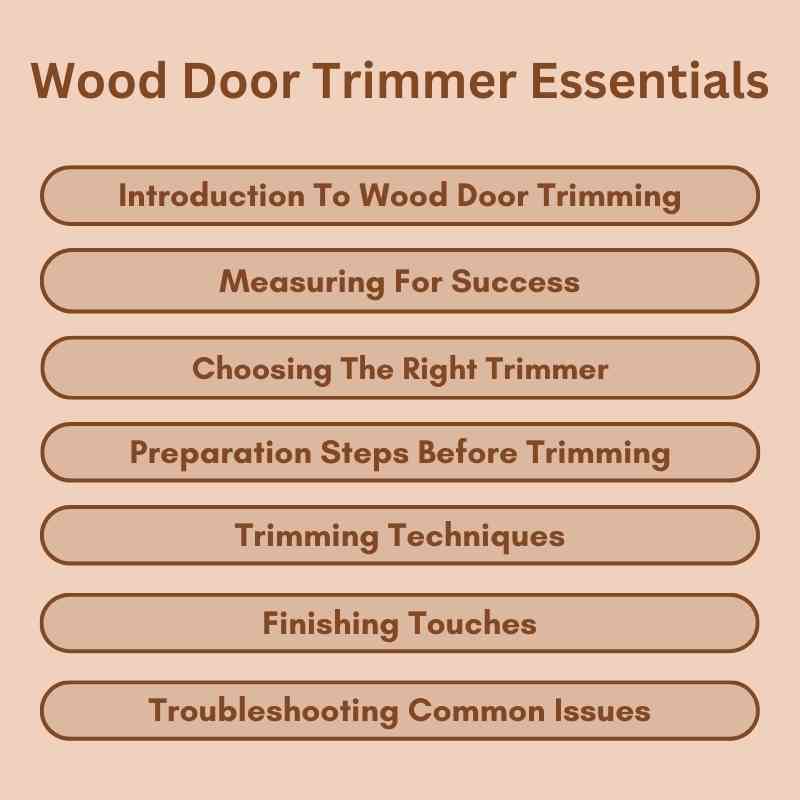 Wood Door Trimmer Essentials