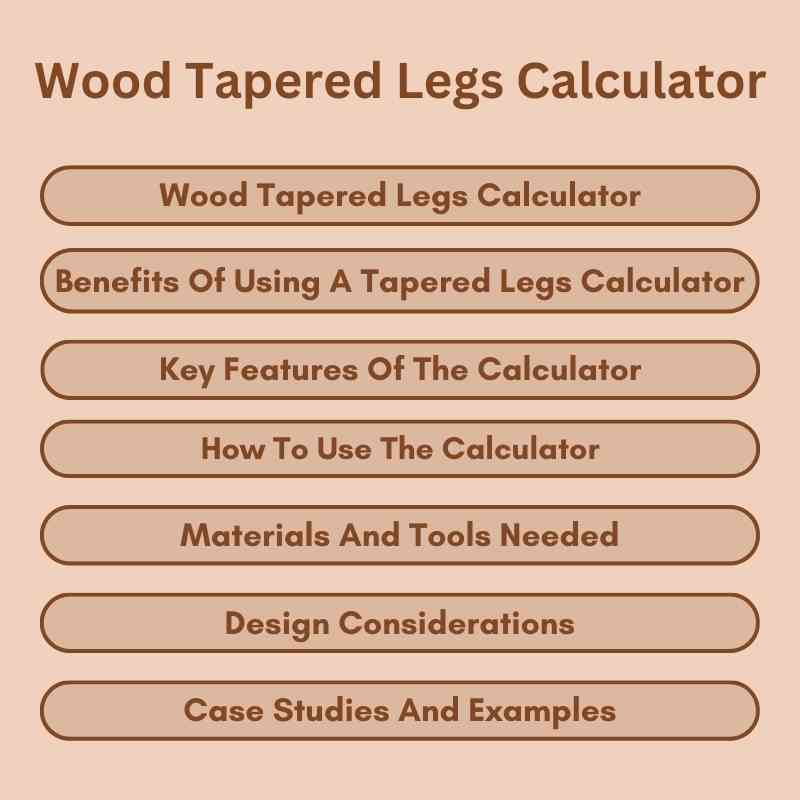 Wood Tapered Legs Calculator