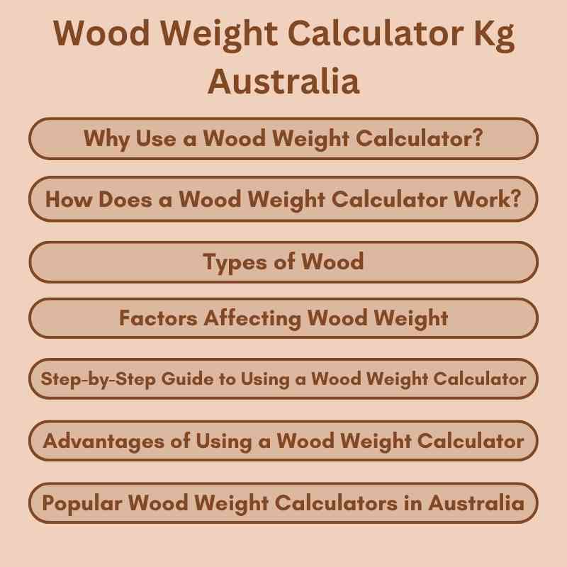 Wood Weight Calculator Kg Australia