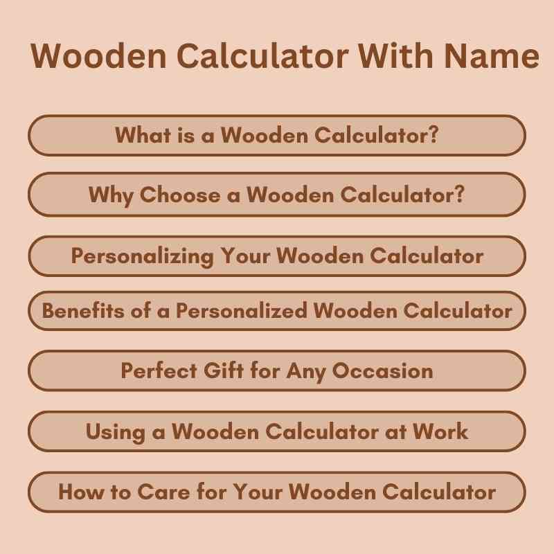 Wooden Calculator With Name