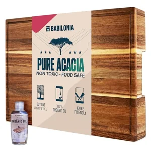 Acacia Wood Cutting Board for Kitchen, Thick Non Toxic Butcher Block