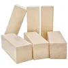 Six unfinished basswood carving blocks, 6 x 2 x 2 inches