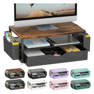 gianotter Desk Organizers and Accessories, Monitor Stand with Drawer and 2 Pen H