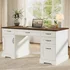 OffiGo farmhouse executive desk with drawers