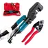 Muzata hydraulic crimping tool with wire cutter for cable railing