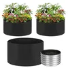 Sibosen round fabric raised garden bed liner