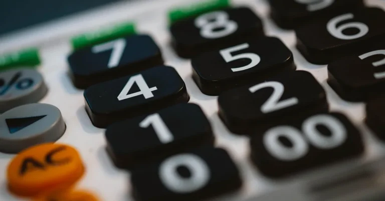 Calculator used to work out project cost calculation totals