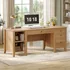 SEDETA solid pine computer desk with four wood drawers