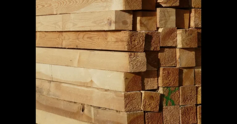 Stack of cut softwood lumber boards priced by the board foot