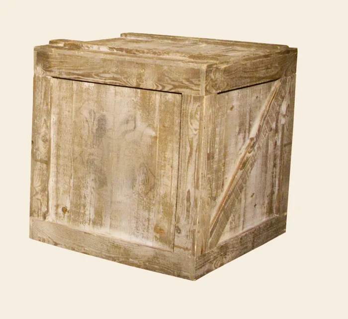 Wooden shipping crate with frame cleats and a diagonal brace on the side Wooden shipping crate with frame cleats and a diagonal brace on the side