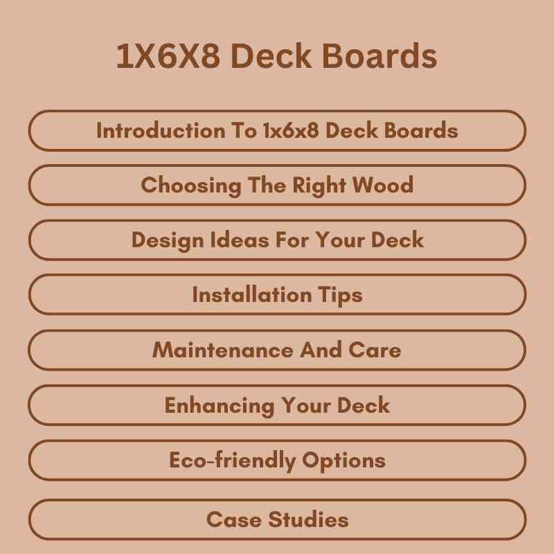 1X6X8 Deck Boards