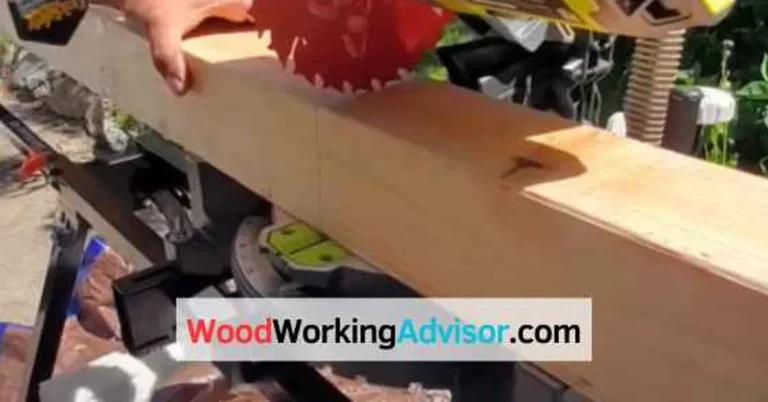 7-1/4 inch sliding miter saw cutting through a thick 4x4 wood post