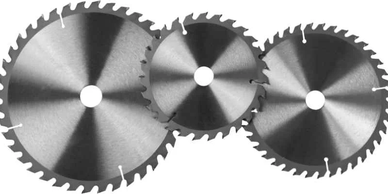 9-inch table saw blade installed on a compact table saw