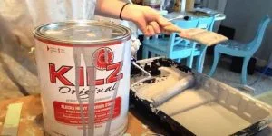 Kilz primer color swatches used to pick a tint shade before painting