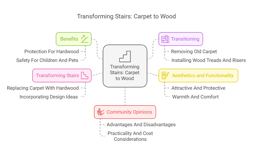 Carpeted Stairs With Wood Floors