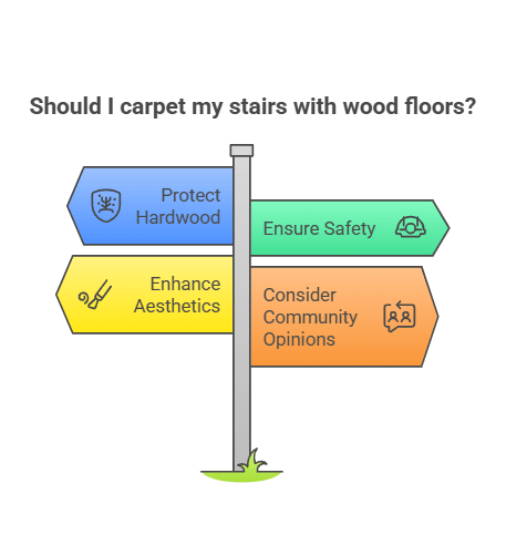 Carpeted Stairs With Wood Floors