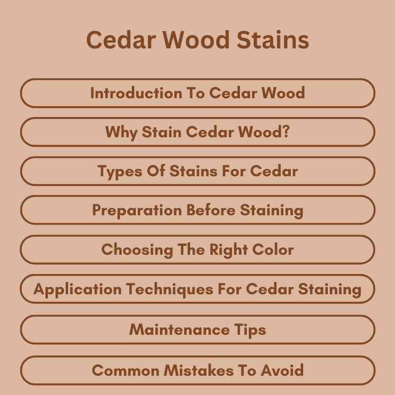 Cedar Wood Stains