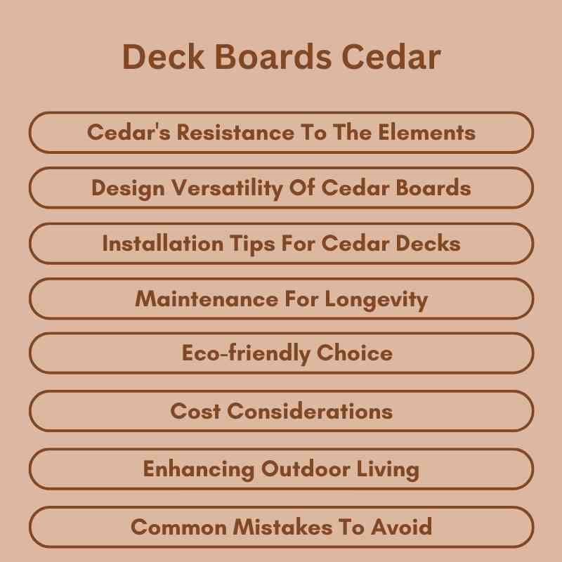 Deck Boards Cedar