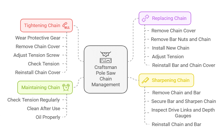 How to Tighten Chain on Craftsman Pole Saw