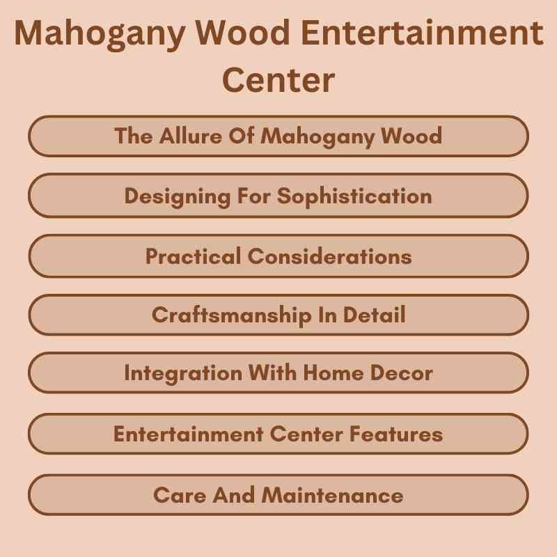 Mahogany Wood Entertainment Center
