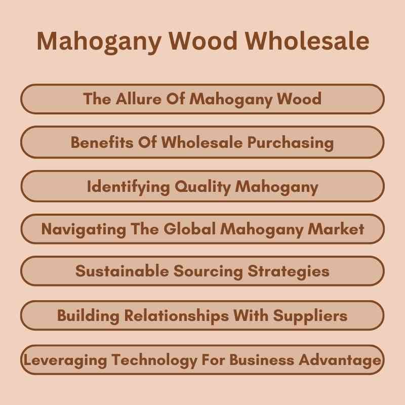 Mahogany Wood Wholesale