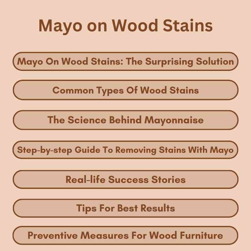 Mayo on Wood Stains