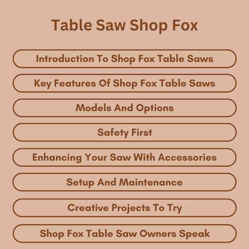 Table Saw Shop Fox