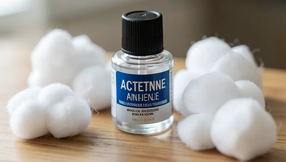 Acetone nail polish remover used to dissolve super glue