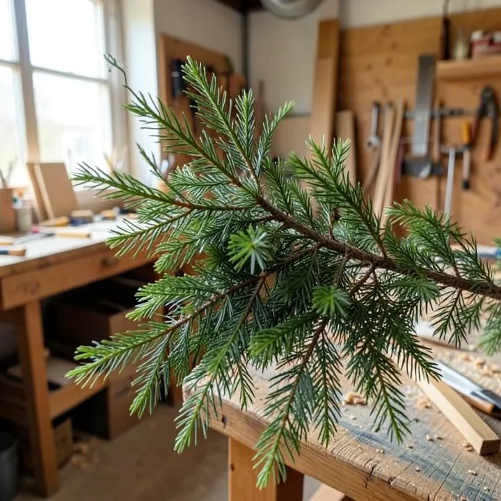 Blue Atlas cedar evergreen needle clusters Blue Atlas cedar (Cedrus atlantica) evergreen needle clusters on a branch