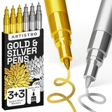 ARTISTRO 6 Gold & Silver Metallic Paint Pens