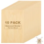 10-pack of unfinished basswood sheets for pyrography and wood burning crafts