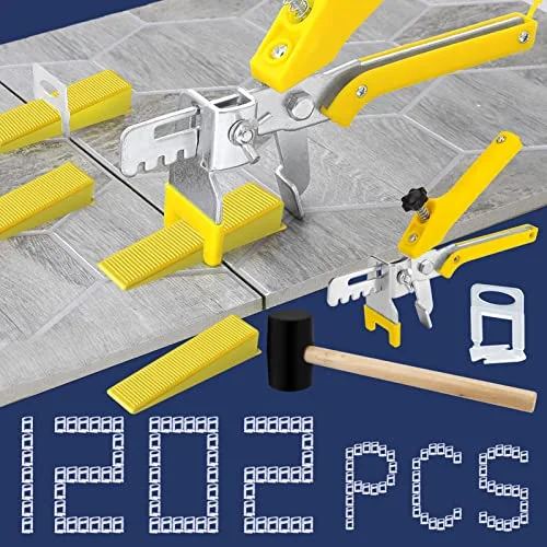 BAUMFEUER tile leveling system kit with clips, wedges, plier and rubber mallet